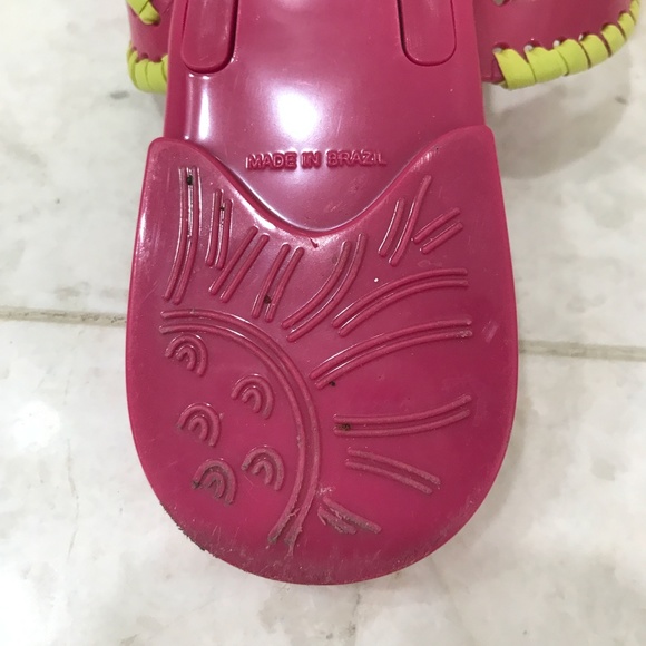 JACK ROGERS Bahamas Jelly Sandals Pink Yellow Thong Sandal - Picture 5 of 5